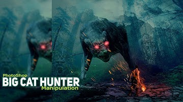 Big Cat Hunter | Photoshop Tutorial - Photo Manipulation in Photoshop step-by-step guide in 2021
