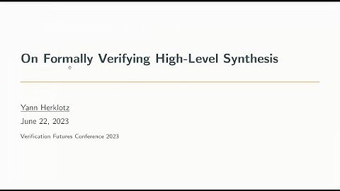 On Formally Verifying High-Level Synthesis