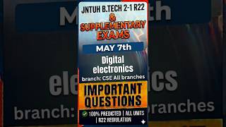 👉🏼JNTUH 2-1 Digital Electronics Supply 2026 | Important Questions 🔥 Pass Guaranteed😃