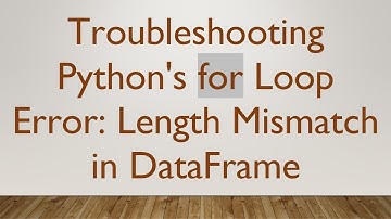 Troubleshooting Python