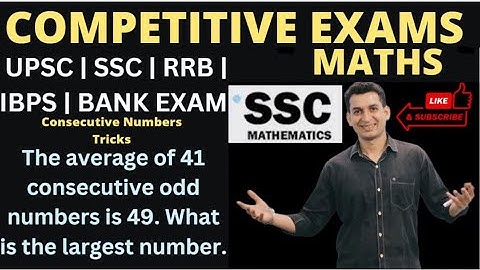 The average of 41 consecutive odd numbers is 49. What is the largest number#ssc#ssccgl#maths #sachin