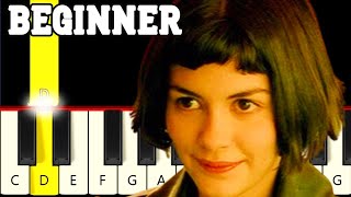 Comptine d'un autre été (Amélie) - Yann Tiersen - Very Easy and Slow Piano tutorial - Beginner Resimi