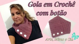 Gola de Crochê com botão