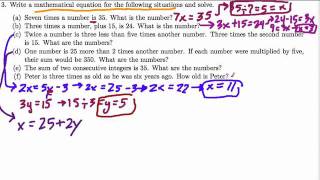 Algebra - Patterns and Equations 3