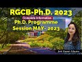 RGCB PhD Program -2023 || Complete Details