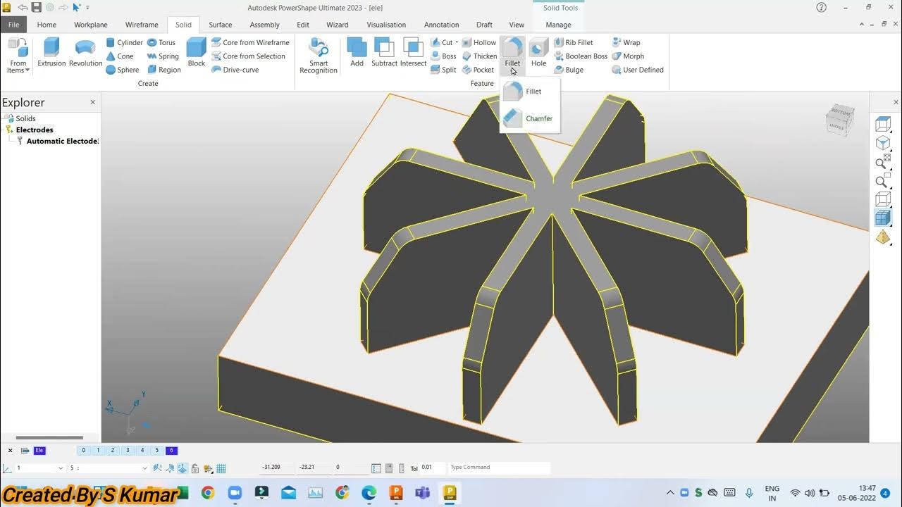 Powershape Electrode Create method 03 explain for Tamil (Electrode