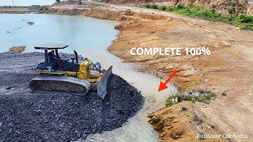 Incredible 100% Completed Of The Project Make Roads On The Deep Water By Bulldozer Kumat