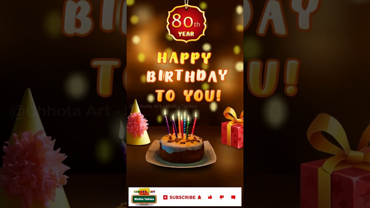 Happy Birthday To You 80th Year Shorts Song