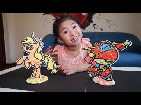 Bé Bún Tô Màu Đất Sét Xốp Tranh Gỗ Ngựa Pony – Bé Bắp Và Bố Tô Màu Tranh Gỗ Đội Bay Siêu Đẳng