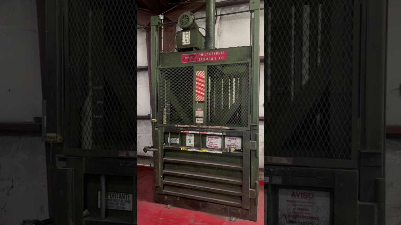 Philadelphia Tramrail Co Downstroke Baler Baling Cardboard Bundle 