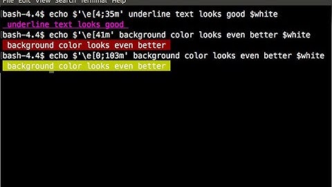 Simple Bash command for output text color and formatting