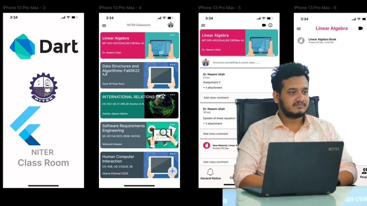 NITER Classroom | Google Classroom Clone with Flutter | Part 1 || By ...