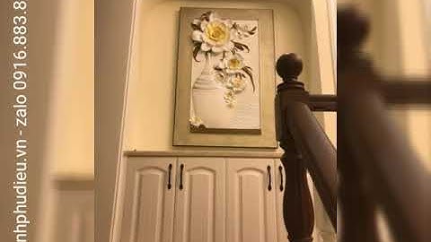 Tranh phù điêu 3D hoa mai trắng - tranh phù điêu đất sét - tranh nổi 3D treo tường đẹp