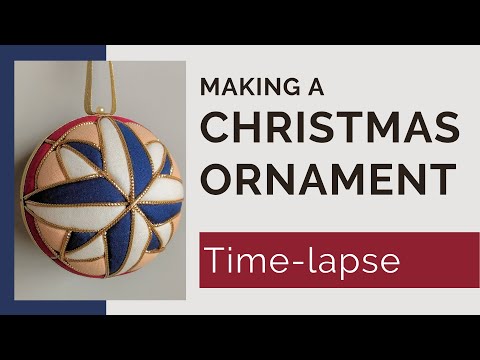 Making a Compass Rose Kimekomi (tucked fabric) Christmas Ornament