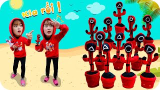 Trò Chơi Cây Xương Rồng SQUID GAME Đi Tìm Đồng Đội ❤ BIBI TV ❤