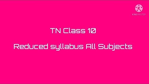 TN 10th Reduced syllabus All subjects