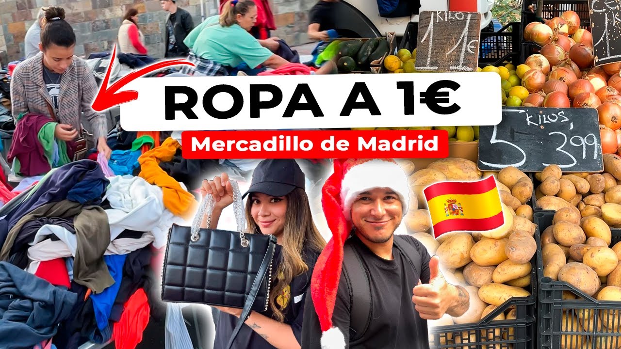 ROPA DE MARCA A 1€ 🤑😱 - COMPRANDO en el MERCADILLO de MADRID!! 🇪🇸