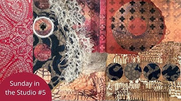 Gelli Printing Textures Using Wallpaper Samples and Impression Plates - Sunday In The Studio #5