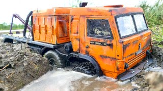 RC KAMAZ (8x8) Rescue Stuck in MUD RC CARS 4x4