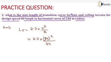 2nd NUMERICAL OF TRANSITION CURVE -Highway Geometric Design -Transportation Engineering - GATE
