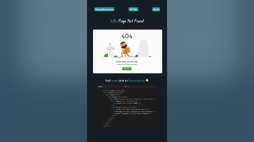 ✨404 Page Not Found using HTML & CSS! 🚀  #webdevelopment  #404pages #coding #animation #shorts
