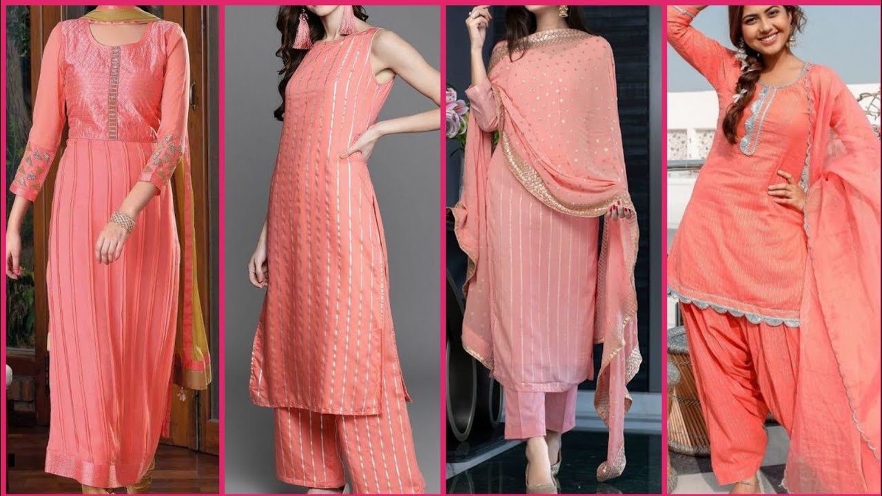 Buy 44/L Size Trail Cut Peach Anarkali Suits Online for Women in USA