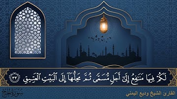 سورة الحج - جودة عالية - القارئ الشيخ وديع اليمني
