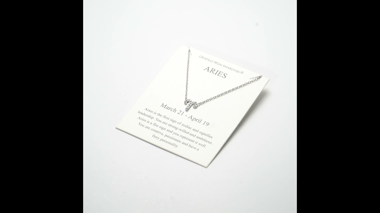 Aries Zodiac Necklace Created with Zircondia® Crystals by Philip Jones Jewellery