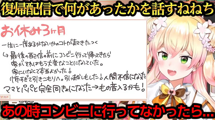 おかえりねねち！復帰配信で何があったかを話すねねち【桃鈴ねね】