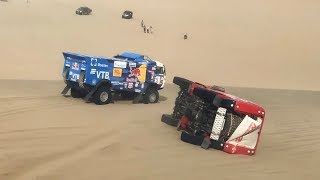 КАМАЗ-мастер на ралли «Дакар 2019» — 8-е января — Переворот грузовика в песках