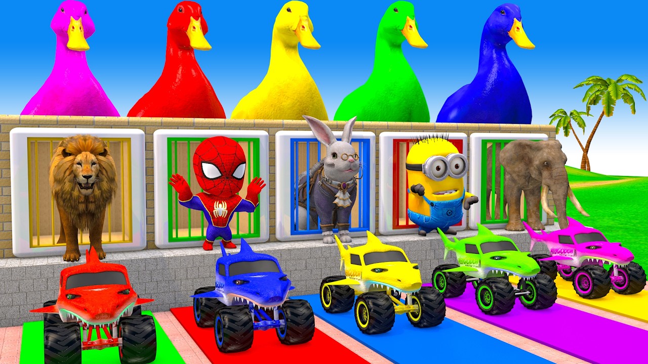 Long Slide Game With Cow Elephant Gorilla Hippopotamus Tiger 3d Animal Game Funny 3d Animals