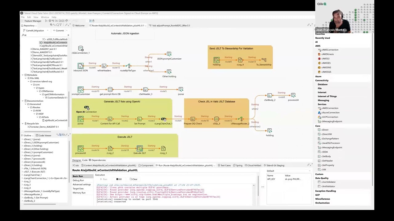 Using Talend Routes AI components to transform complex JSON