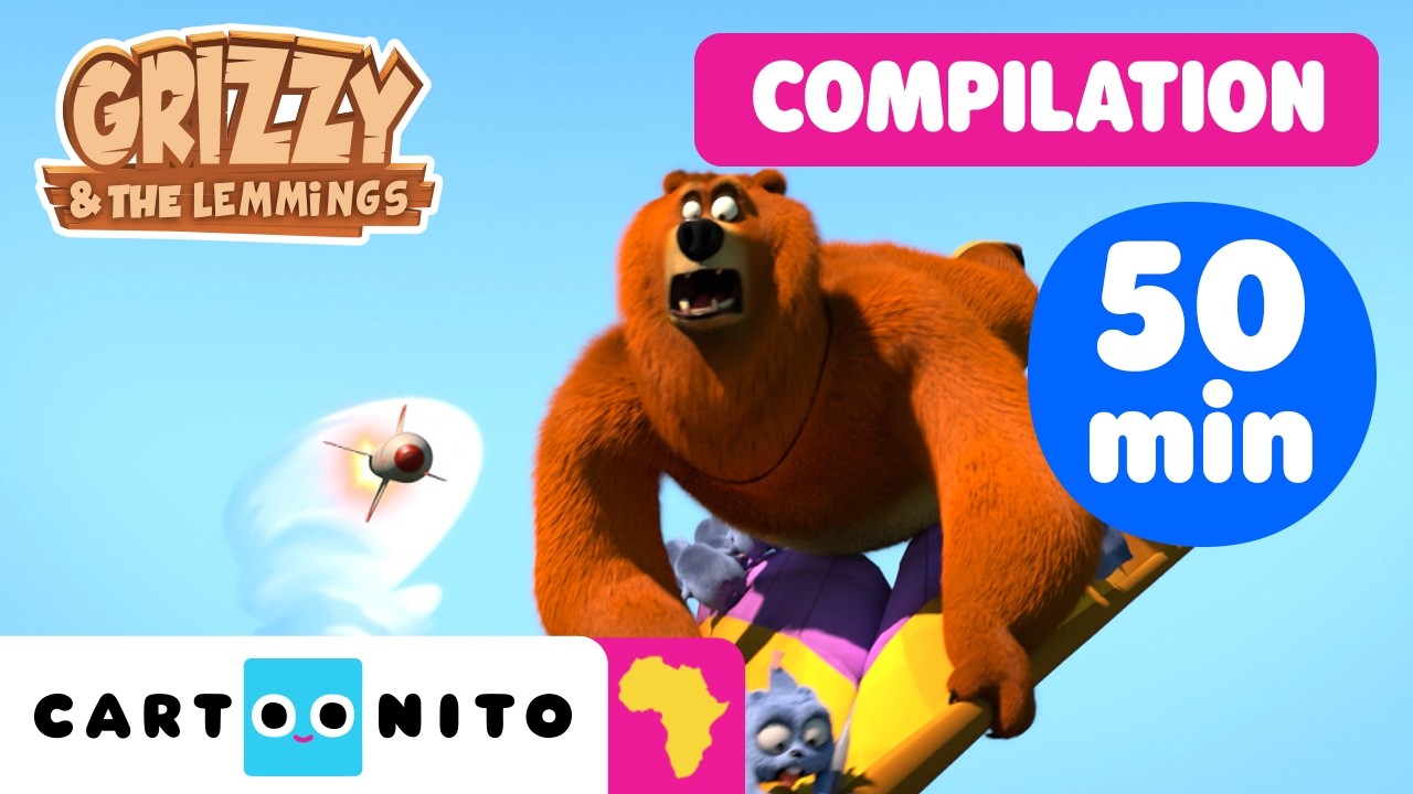 Rainbow Moose & Crazy Cabin Chaos! 🐻🌈💥 | Grizzy & The Lemmings Mega Compilation | Cartoonito Africa