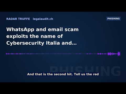 WhatsApp and email scam exploits the name of Cybersecurity Italia and CyberSEC to re-contact fraud victims