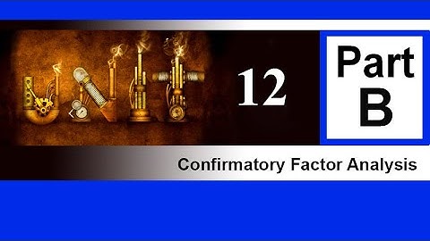 Measurement Unit 12, Confirmatory Factor Analysis, Part B