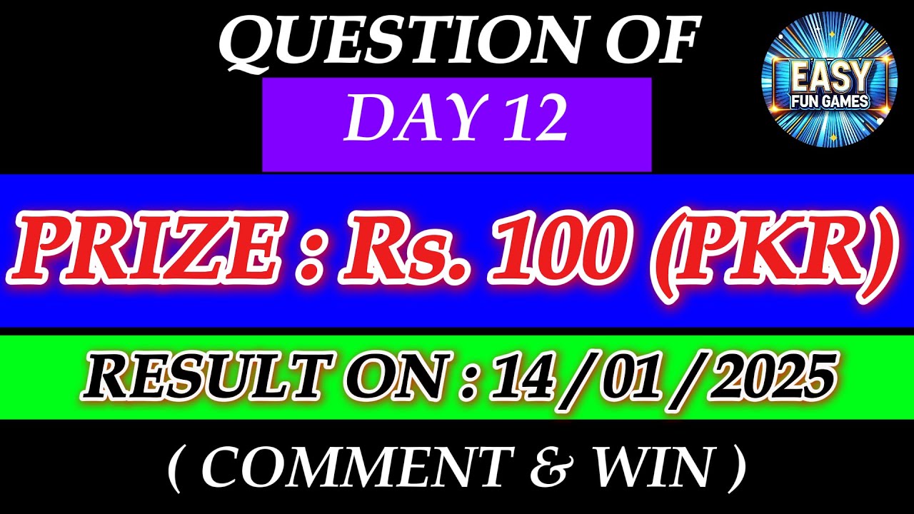 Answer To Win DAY 12🎉| Comment Answer To Win | EASY FUN GAMES | Full Guide Link in ...