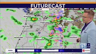 Showers, few thunderstorms possible around Portland