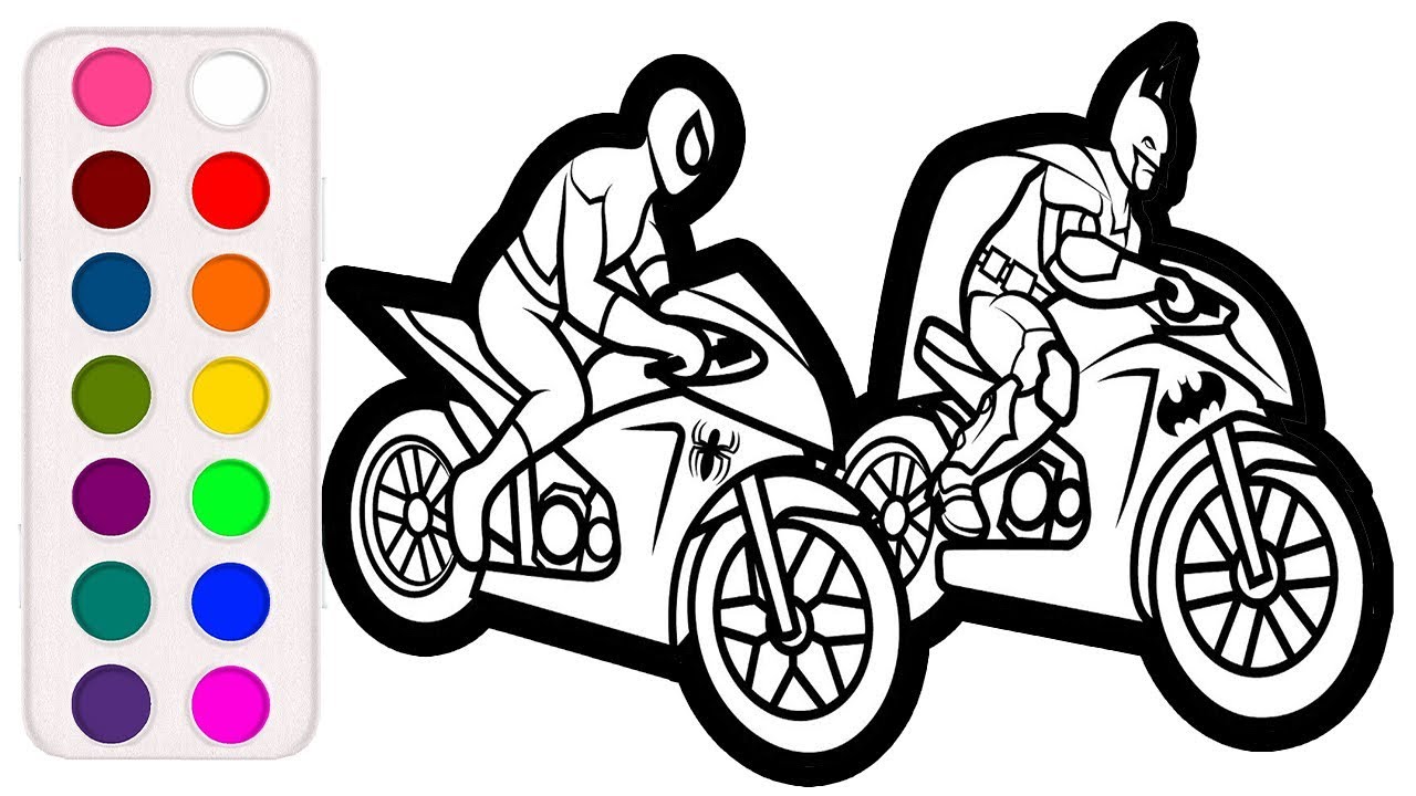 64 Coloring Pages Spiderman Motorcycle  Best Free