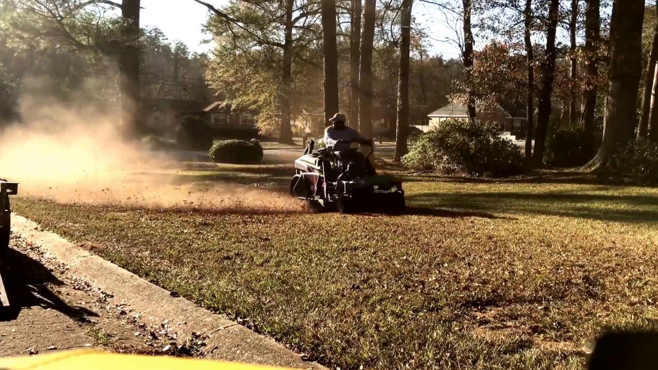John Deere Z930M Tweel MOD Mulching leaves with Stihl BR450 YouTube