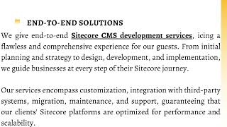 sitecore cms web development services company