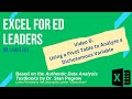 Video 6 Using a Pivot Table to Analyze a Dichotomous Variable