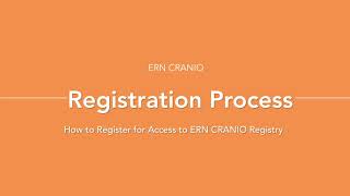 Registration process ERN CRANIO registry screenshot 1