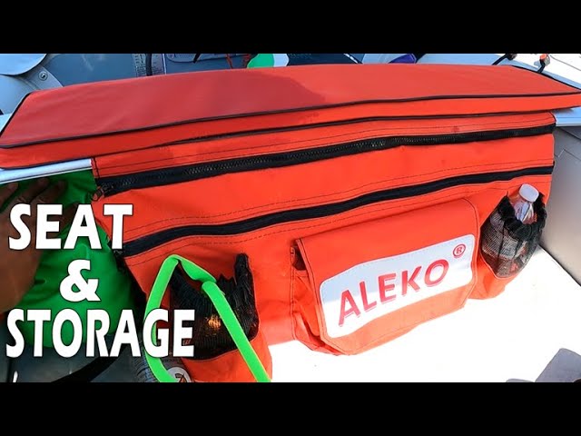 Aleko Waterproof Inflatable Boat Seat Cushion with Under Seat Bag