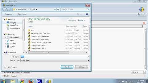 Making a Website Using Kompozer 3: Saving (final draft)
