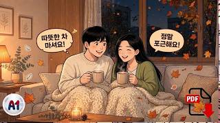 Learn Korean A1-А2: Cozy Autumn Hygge Night 🍂 Tea, Blankets & Warm Words screenshot 5