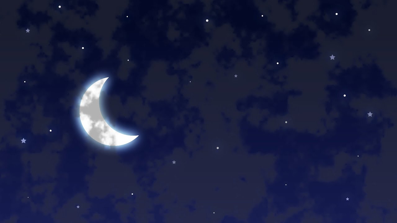 Cute Night With Clouds Background With Music | Free Video Background Loop | Non-Copy Right Video