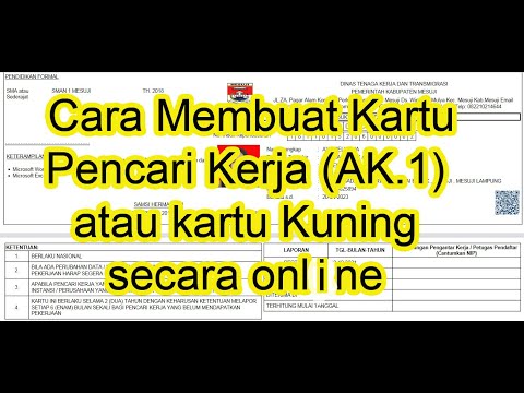 Cara Membuat Kartu Pencari Kerja atau kartu kuning online gratis...100%