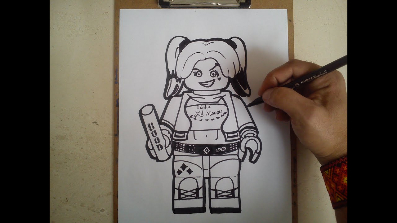 COMO DIBUJAR A HARLEY QUINN LEGO - SUICIDE SQUAD / how to draw harlay quinn  lego / suicide squad - thptnganamst.edu.vn