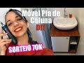 Como fazer um Gabinete móvel de pia de coluna! | Banheiro Pequeno | Sorteio 70K