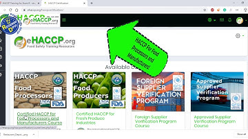 Logging Into Your Online HACCP Course